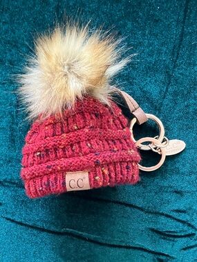 C.C. Exclusives Pom Pom Mini Winter Beanie Hat Keychain